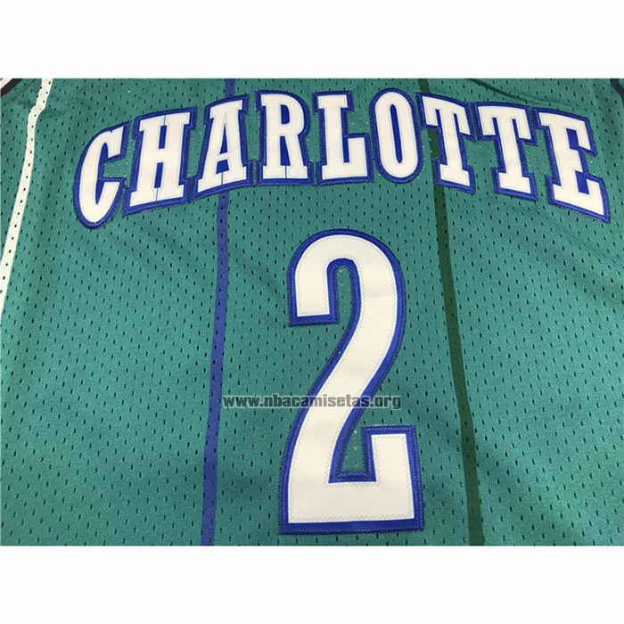 Camiseta Charlotte Hornets Larry Johnson NO 2 Hardwood Classics 1992-93 Verde